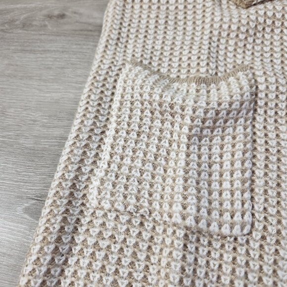 Fortune & Ivy White & Taupe Stripped Long Open Cardigan Women's Size L - Picture 8 of 15